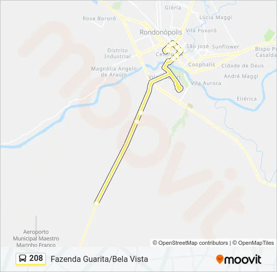 208 Bus Line Map