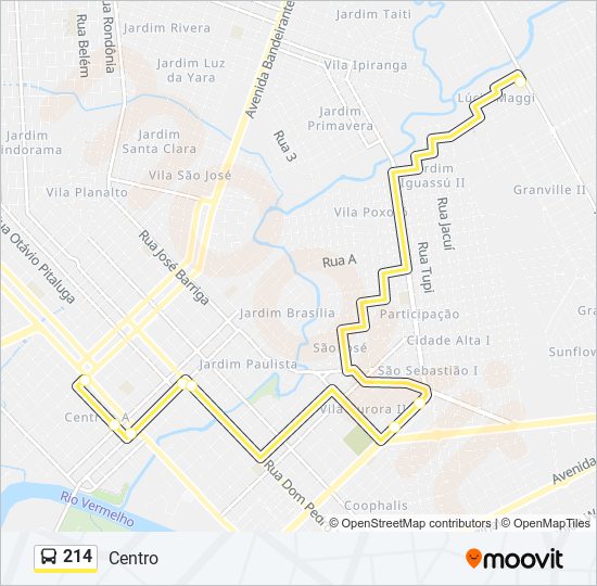 Mapa de 214 de autobús