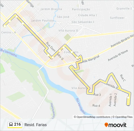 216 Bus Line Map