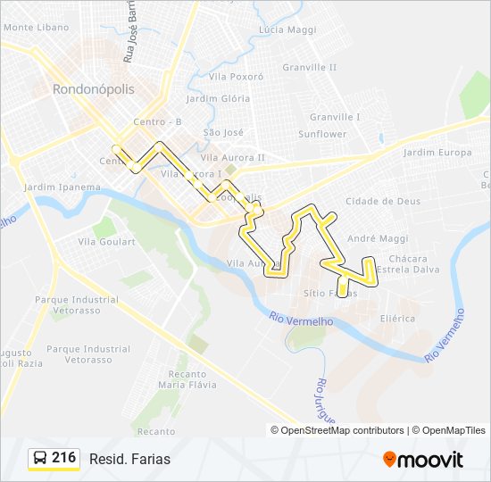 216 bus Line Map