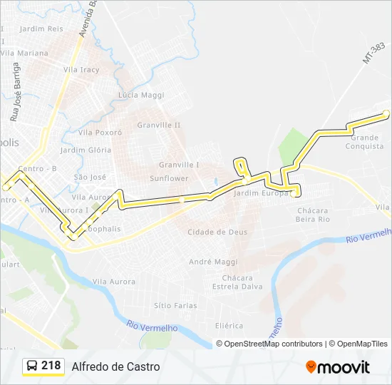 218 Bus Line Map