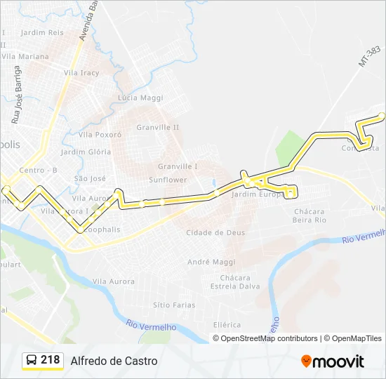 218 Bus Line Map