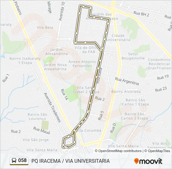 058 Bus Line Map