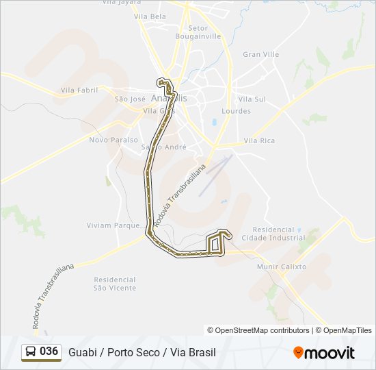 036 bus Line Map