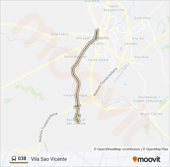 038 Bus Line Map