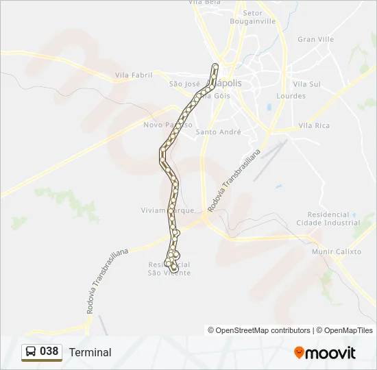038 Bus Line Map