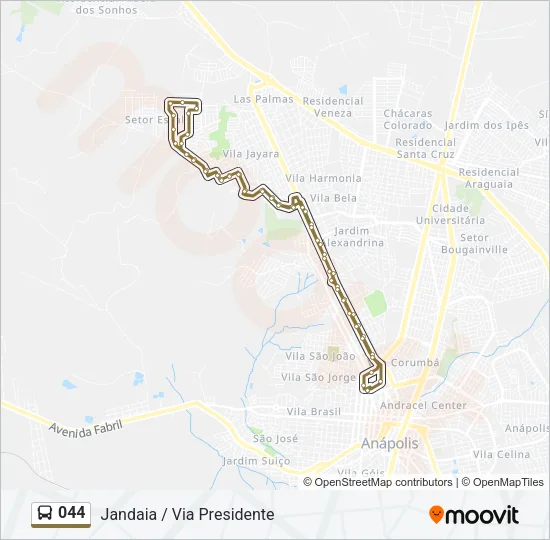 044 Bus Line Map