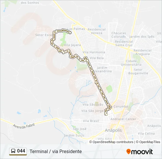 044 Bus Line Map