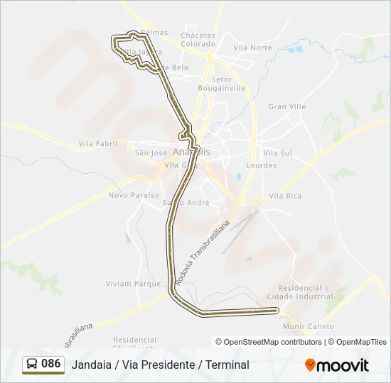086 Bus Line Map