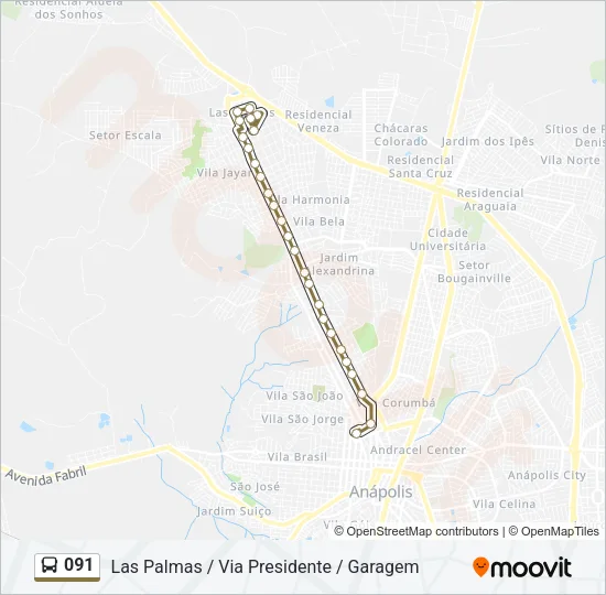 091 Bus Line Map