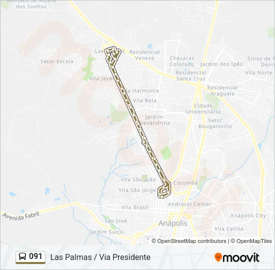 091 Bus Line Map