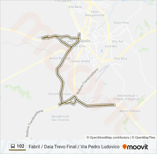 102 Bus Line Map