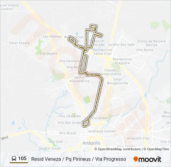 105 Bus Line Map