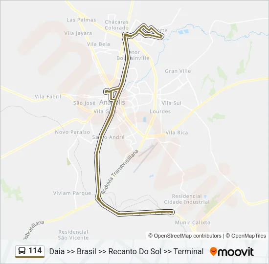 114 Bus Line Map