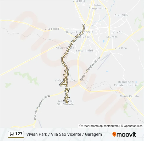 127 Bus Line Map