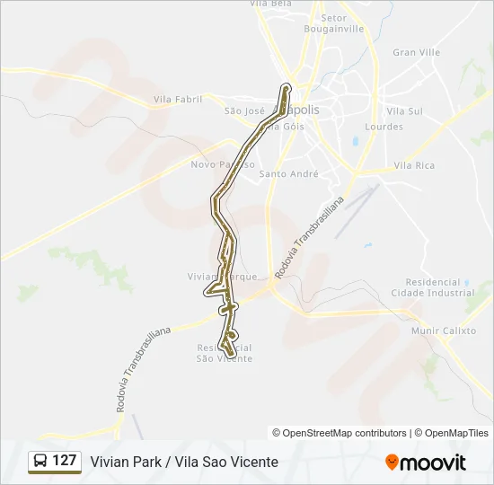 127 Bus Line Map