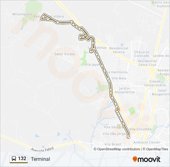 Mapa de 132 de autobús