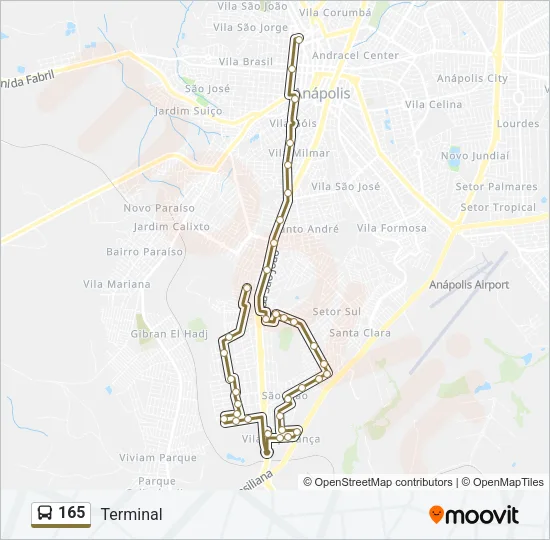 165 Bus Line Map
