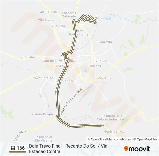 166 Bus Line Map
