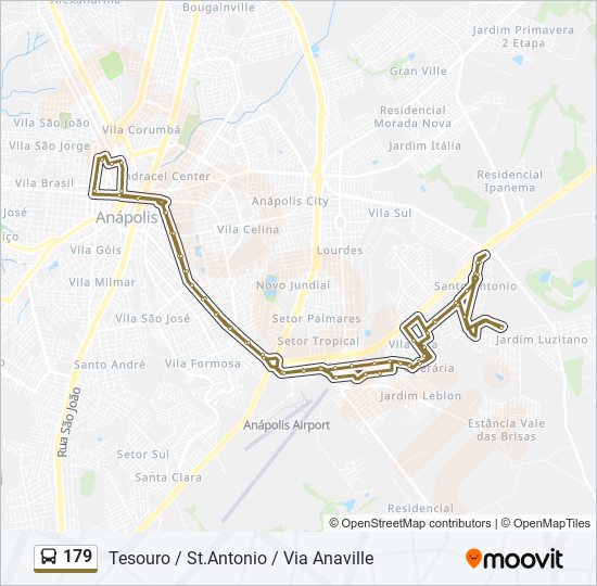 Mapa da linha 179 de ônibus