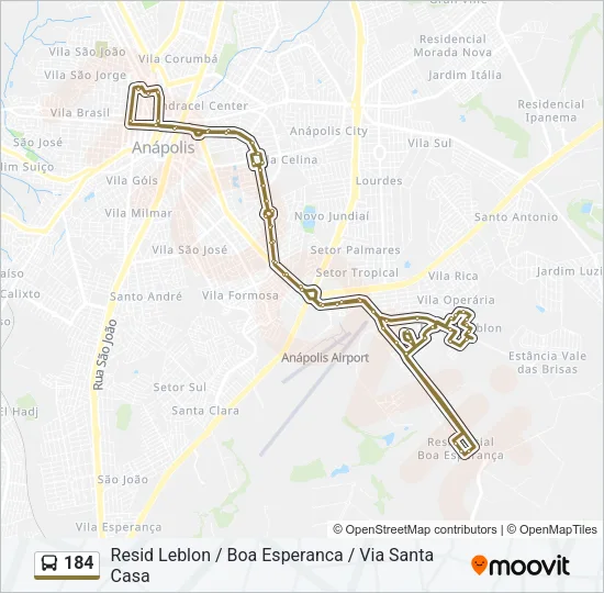 184 Bus Line Map