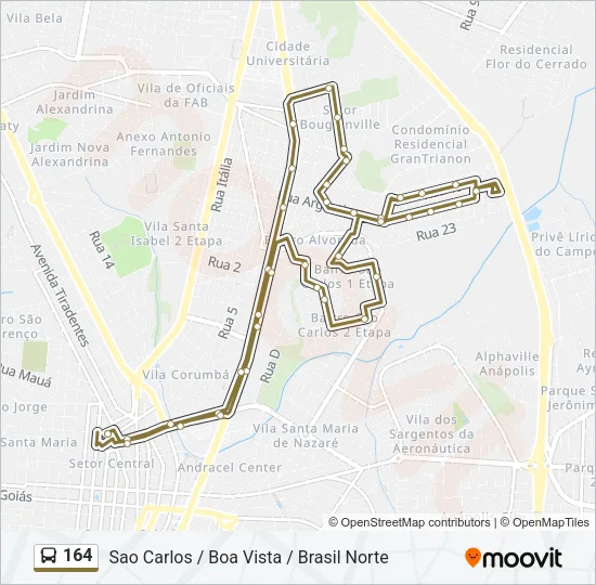 164 Bus Line Map