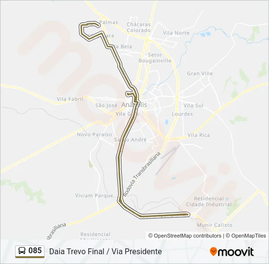 085 Bus Line Map