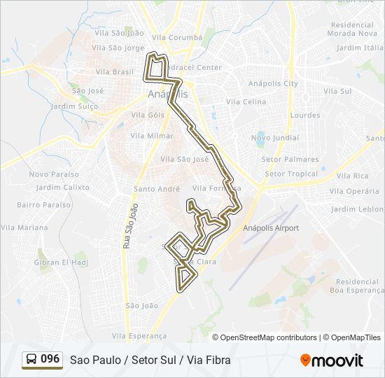 Mapa de 096 de autobús