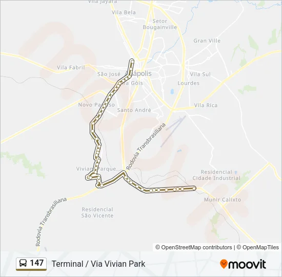 147 Bus Line Map