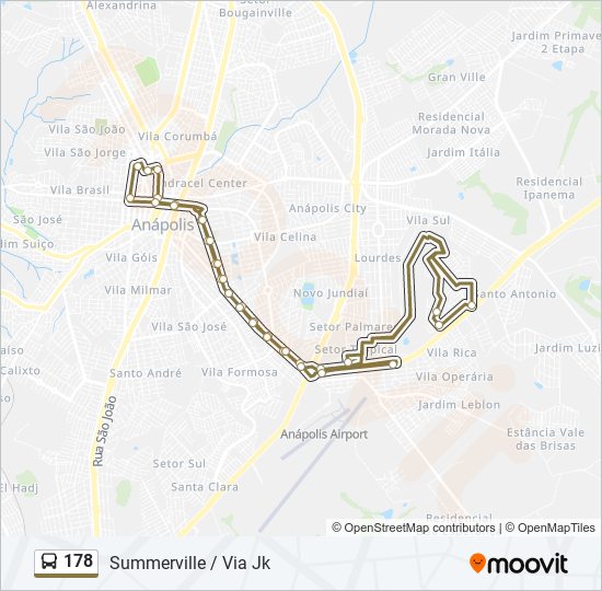 Mapa de 178 de autobús