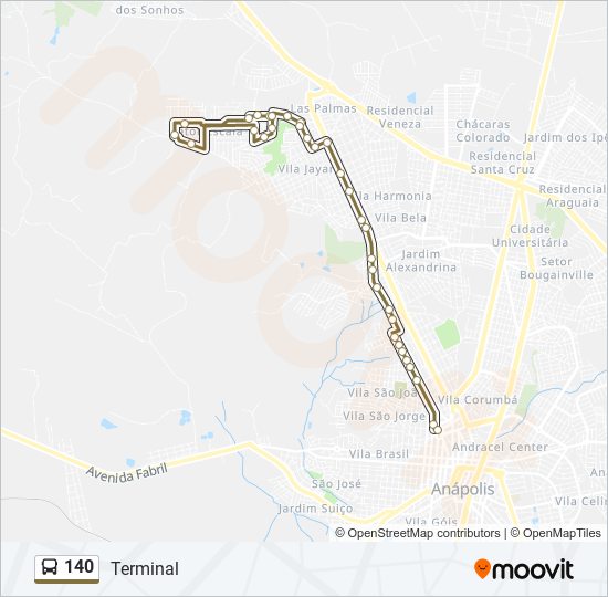 140 bus Line Map