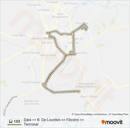 103 Bus Line Map