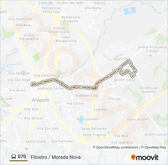 070 Bus Line Map