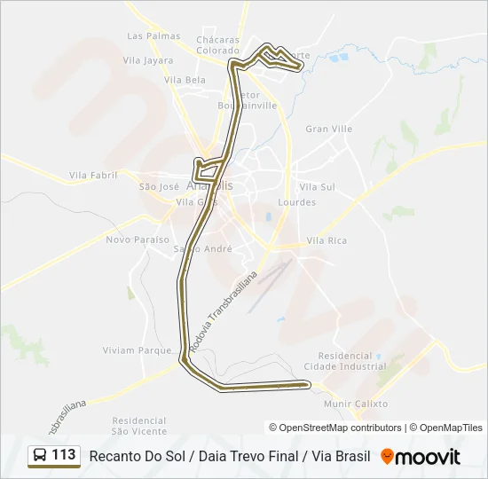 113 Bus Line Map
