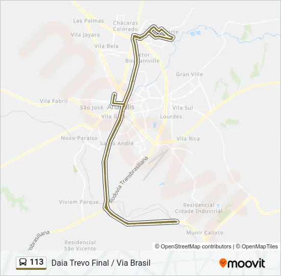 113 Bus Line Map