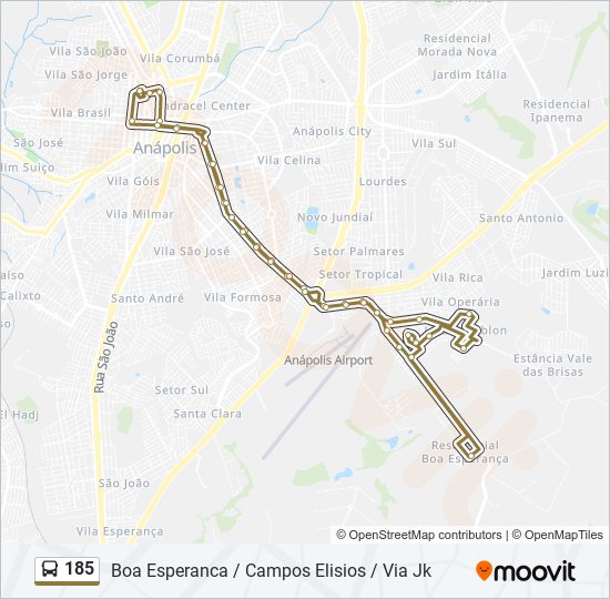 Mapa de 185 de autobús