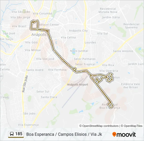 185 Bus Line Map