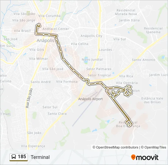 185 Bus Line Map