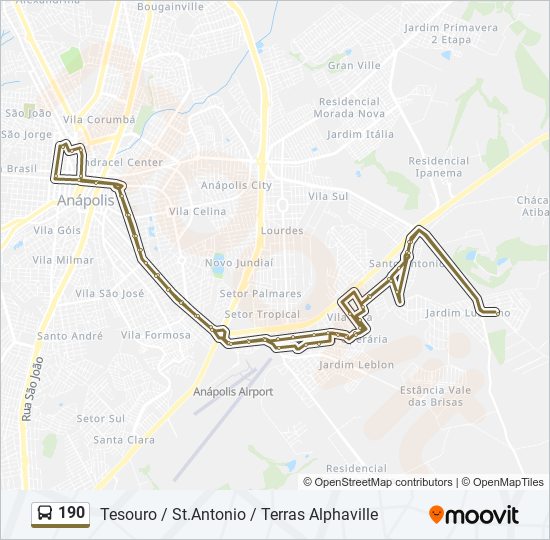 Mapa de 190 de autobús