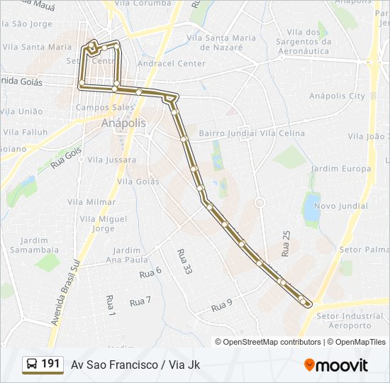 191 bus Line Map