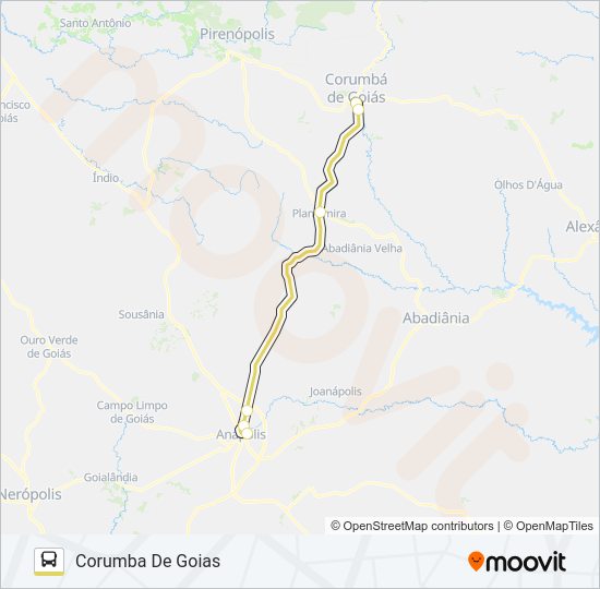 Mapa da linha SEMIURBANO de ônibus