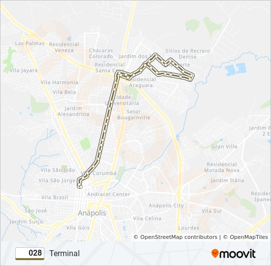 Mapa de 028 de autobús