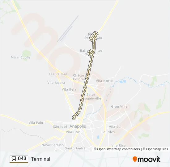 043 Bus Line Map