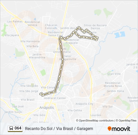 Mapa da linha 064 de ônibus