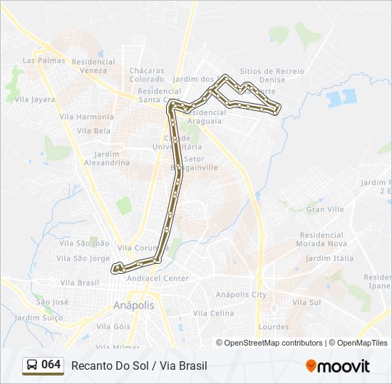 Mapa da linha 064 de ônibus