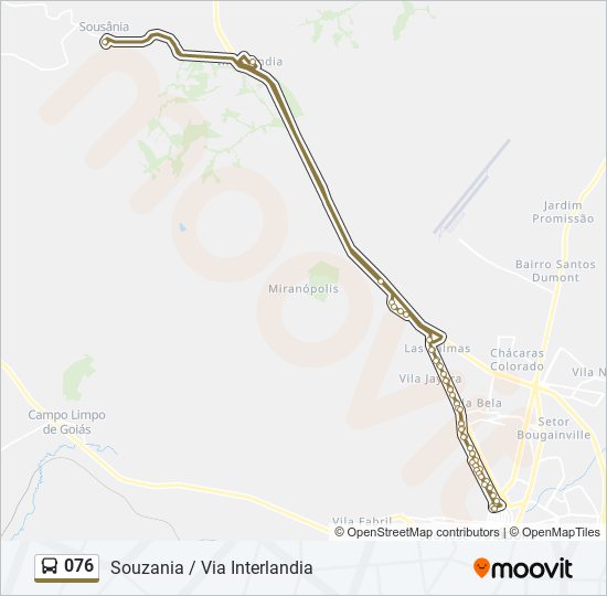 076 bus Line Map