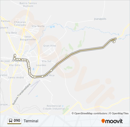 Mapa de 090 de autobús