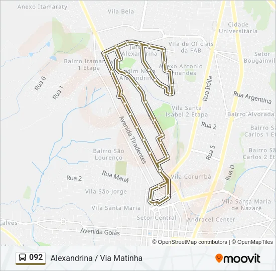 092 Bus Line Map