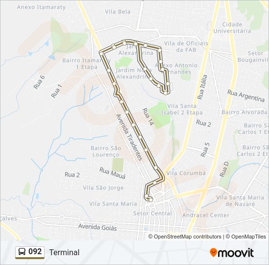 092 Bus Line Map