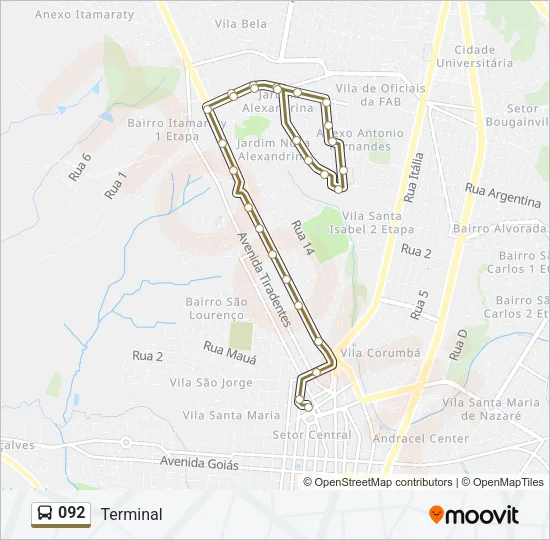 092 Bus Line Map